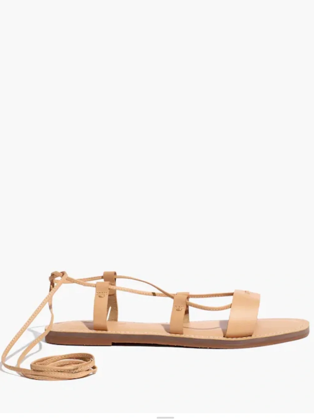 Madewell Boardwalk Lace-Up Sandals Women’s Nude Beige Leather Size 7.5